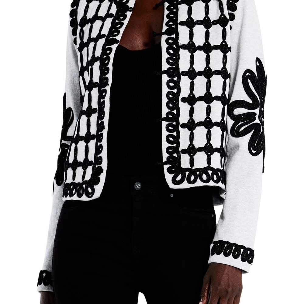 NIC + ZOE Romantic Soutache Knit Jacket